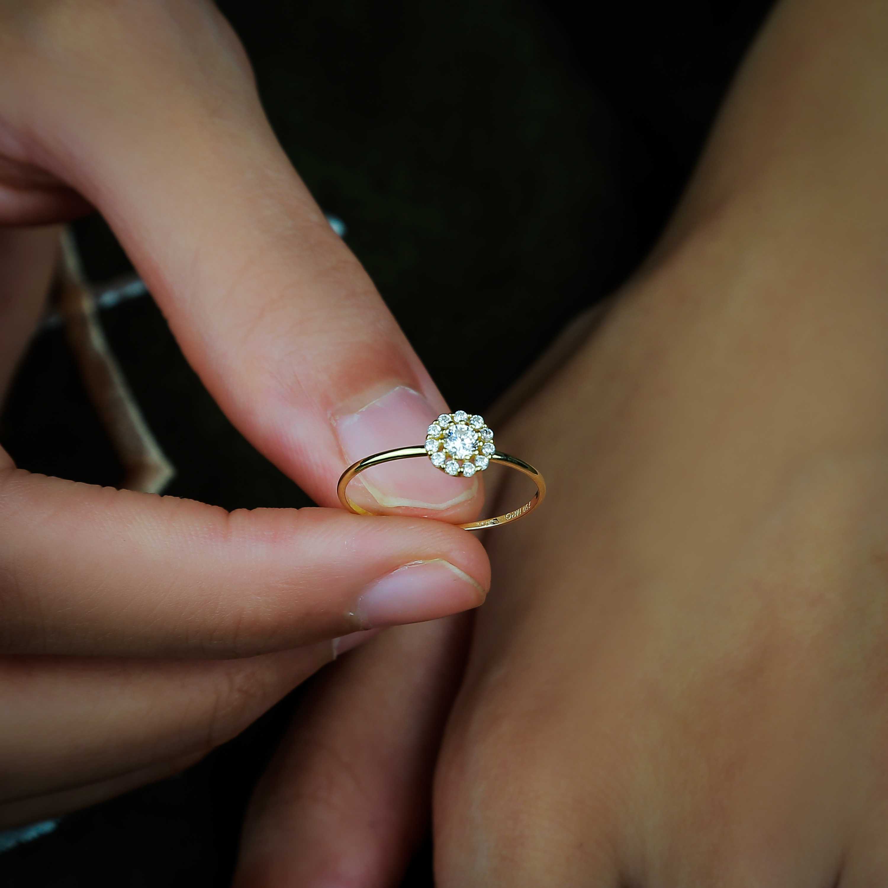 18 karat gold ring, Turkish made - (H-1203)